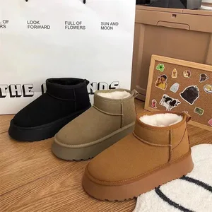 Rubber Sole Snow Boots for Woman Wholesale Winter Fluffy Casual Shoes Women Girls New Styles Fashion Ladies Ankle Boots Footwear