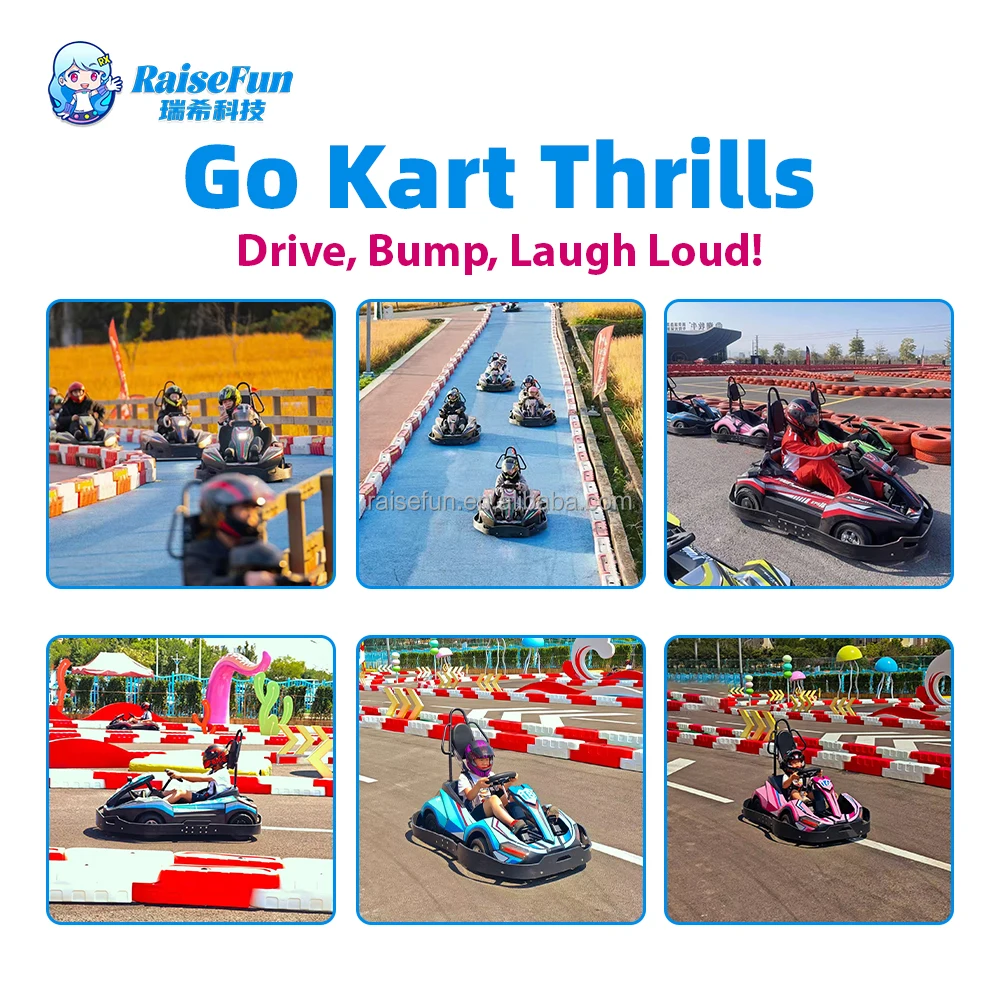 product raisefun parent child go kart battery operated remote control integrated system for kids adults indoor outdoor amusement center-2