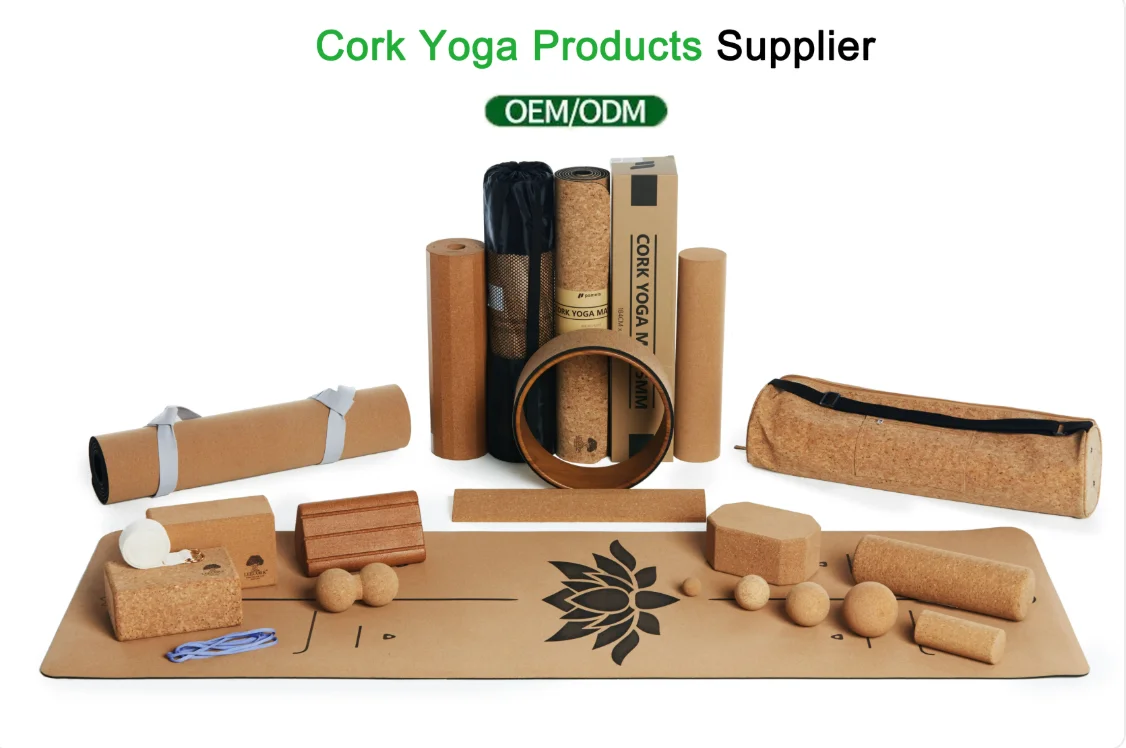 Eco-friendly Cork Yoga & Pilates Set | Cork Yoga Blocks + Yoga Foam Roller Kit