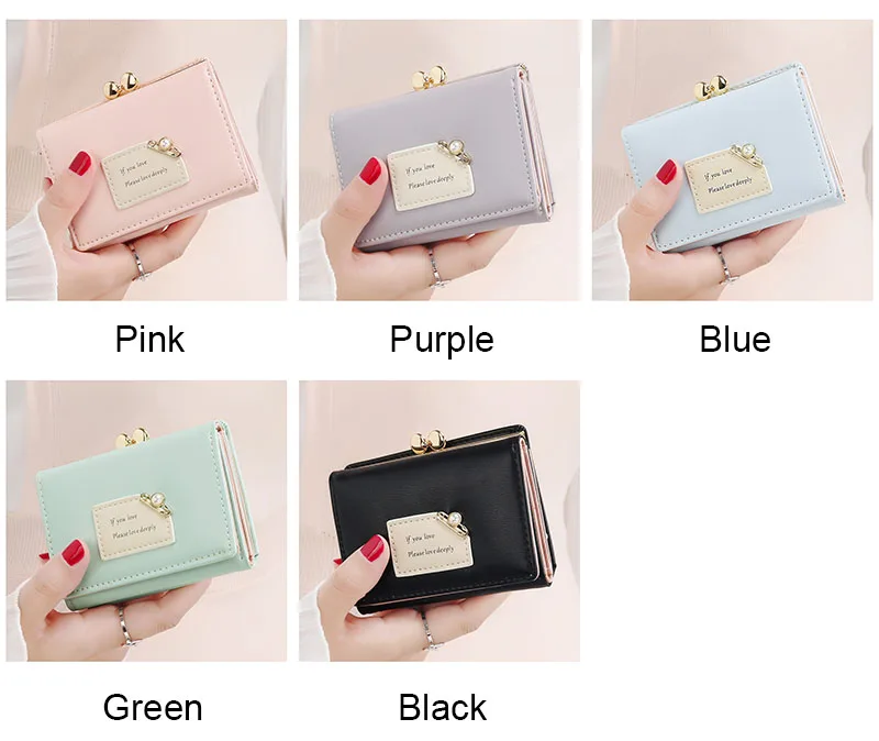 Ladies Simple Female Short New Student Korean Version Cute Multifunctional Mini Card Bag Small Purse Coin Purse