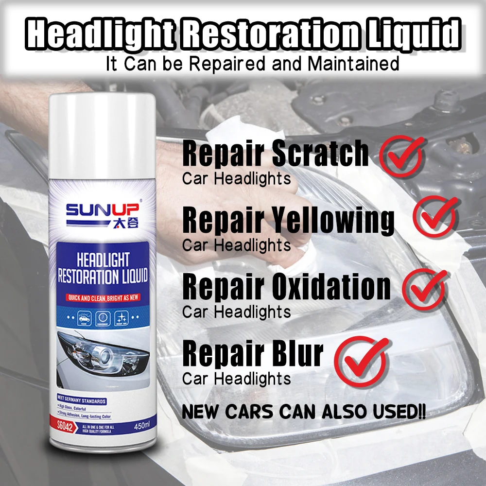 Car Care Headlight Renovation Cleaner Liquid Repair Headlamp Remover Spray Headlight Restoration