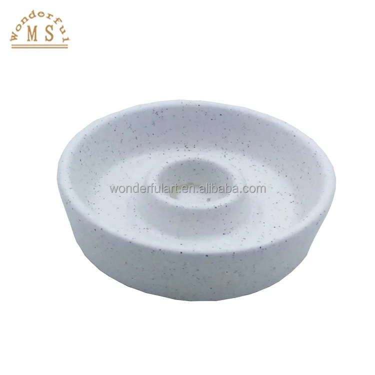 Fast shipping small quantity mix order allowed ceramic porcelain pillar stick macaroon speckle candle vessels holder bowl