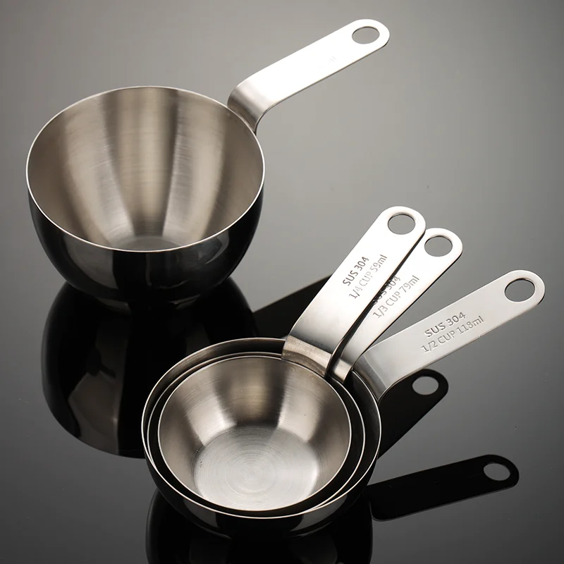 Stainless Steel 304 Measuring Spoons and Cups With Leveler Kitchen Measuring Spoons for Coffee Powder