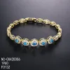 Plaqué or 14K + bleu
