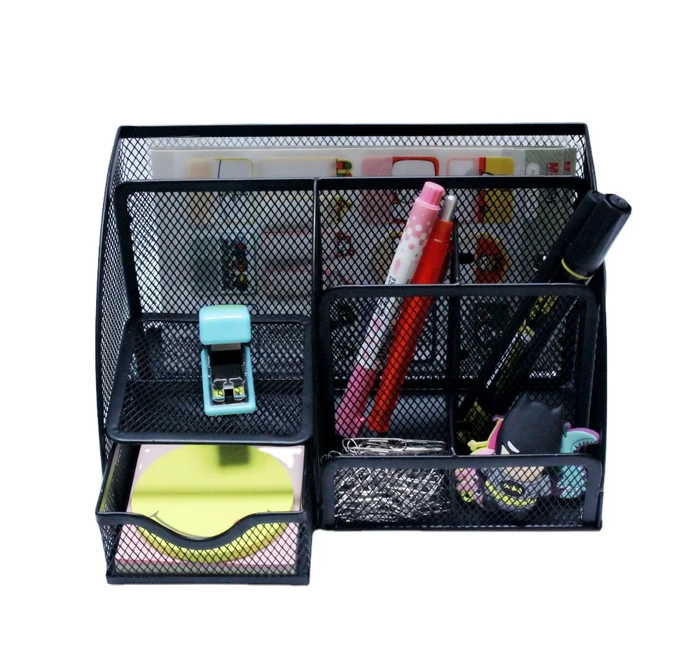 
Высококачественный сетчатый Настольный органайзер с 7 отделениями, настольный органайзер, офисный держатель для ручек 