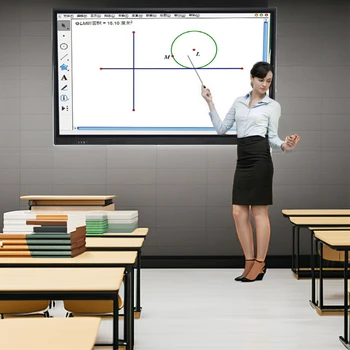 Interactive Flat Panel 55" 65" 75" 86" 98" 100" 110" inch 4K Smart Board School LCD Interact Whiteboard IR Touch Screen Monitor