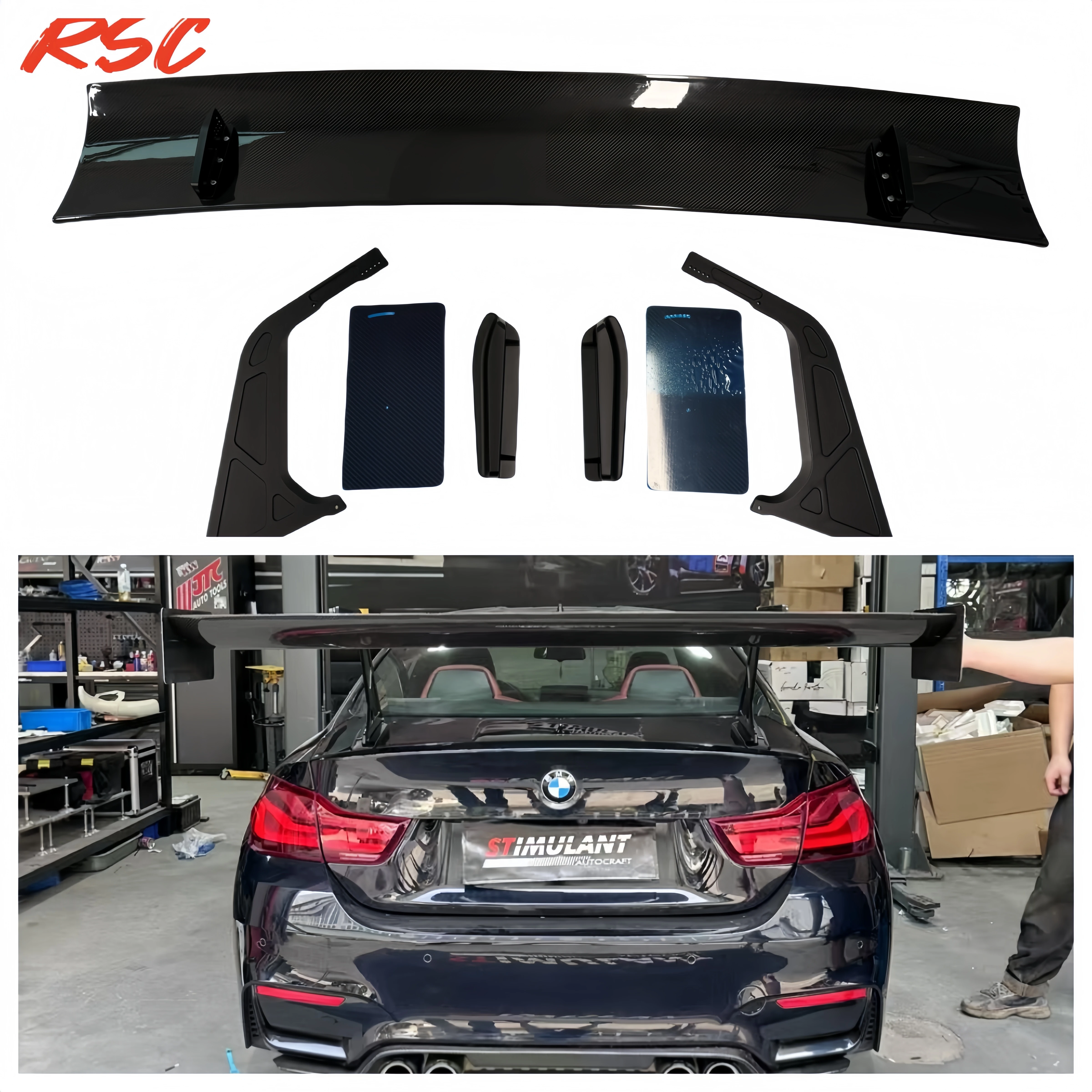 Rsc Dry Carbon Fiber Wing Rear Spoiler For BMW F82 M4 F32 F33 4 Series