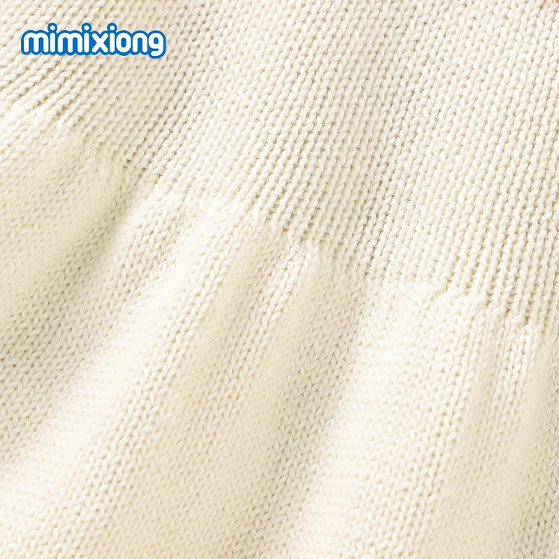Платье для маленьких девочек Mimixiong из 100% хлопка, вязаное платье с длинным рукавом, цветочным рисунком животных и оленей, платья для маленьких девочек