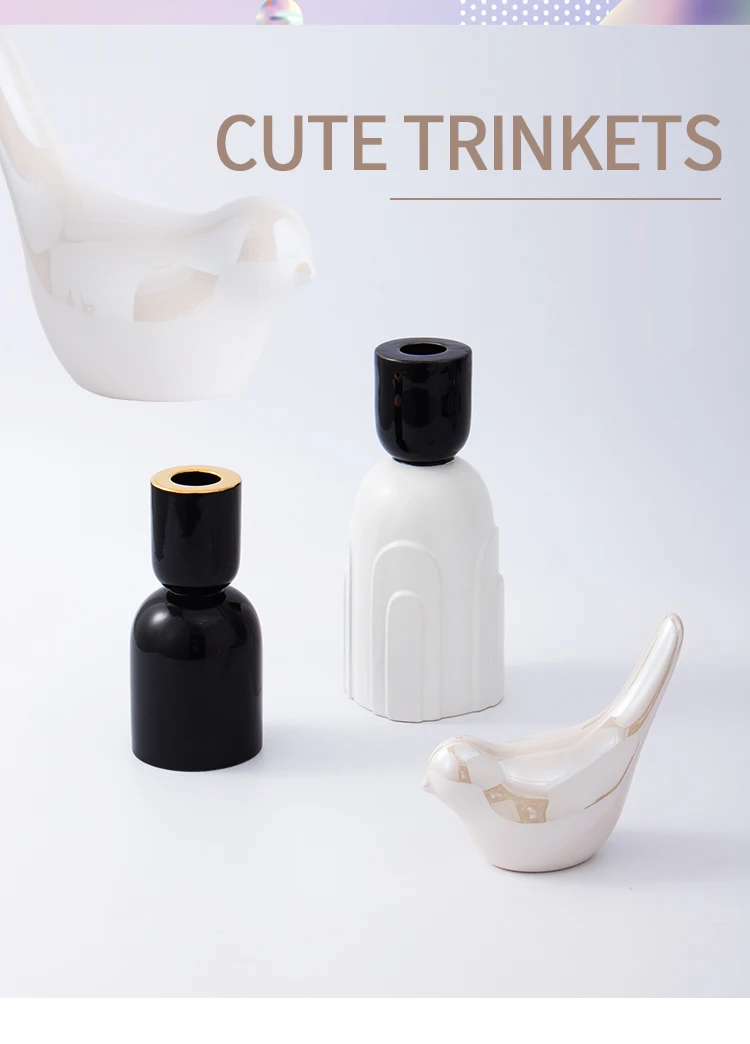 Exquisite Light Luxury Pigeon Pearl Glazed Desktop Art Ornament Ceramic