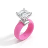 Banda de silicona rosa ~ 2CT CZ