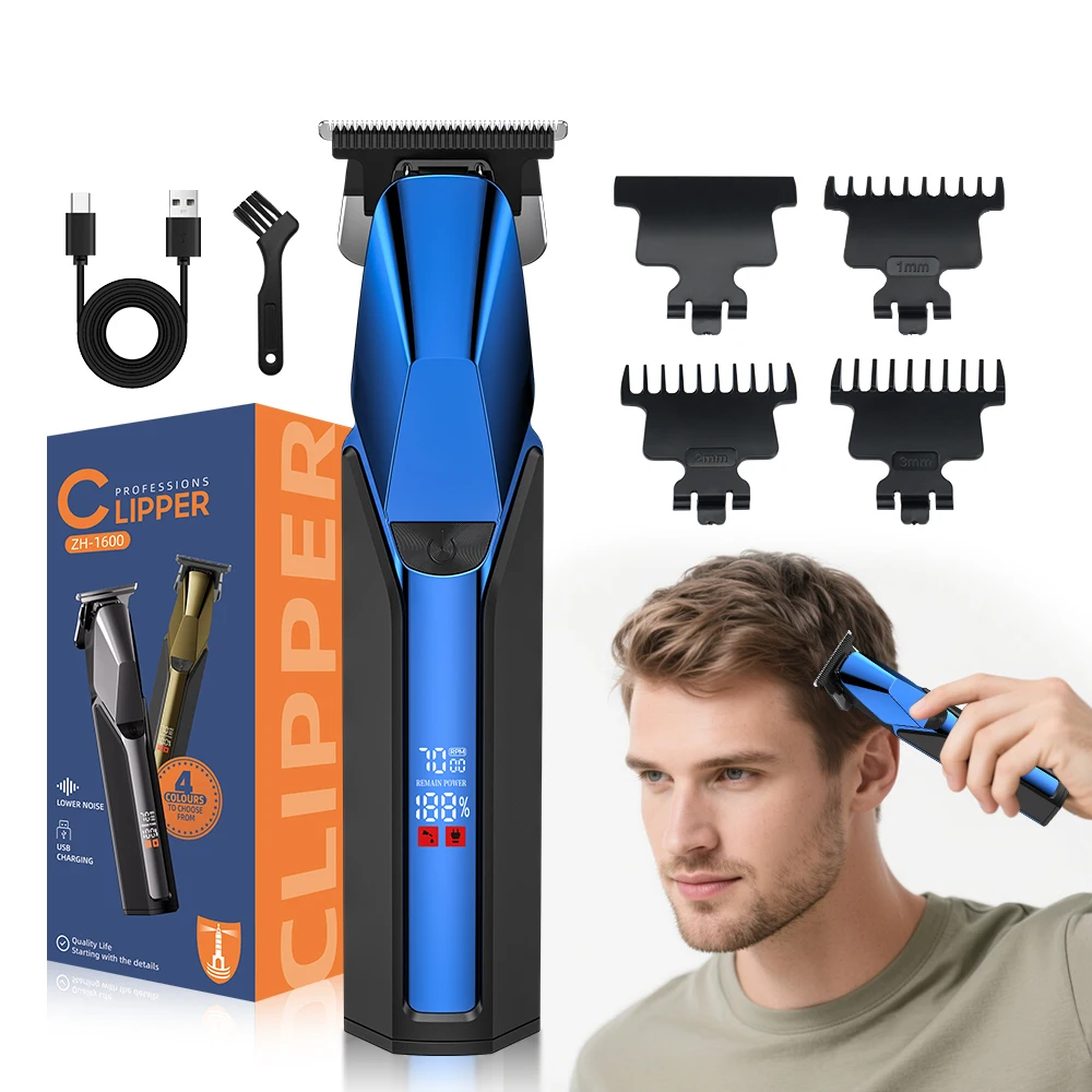 New Professional Rechargeable LED Digital Display Man Clipper for Home Use Plastic Electric Hair Trimmer Clipper