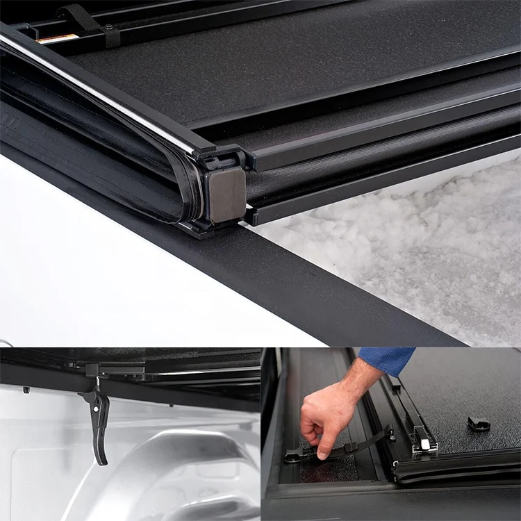 Factory High Quality Hard Tri Fold Aluminum 4x4 Pickup Truck Bed Cover Tonneau Cover for Toyota Hilux Revo Vigo Tacoma Tundra