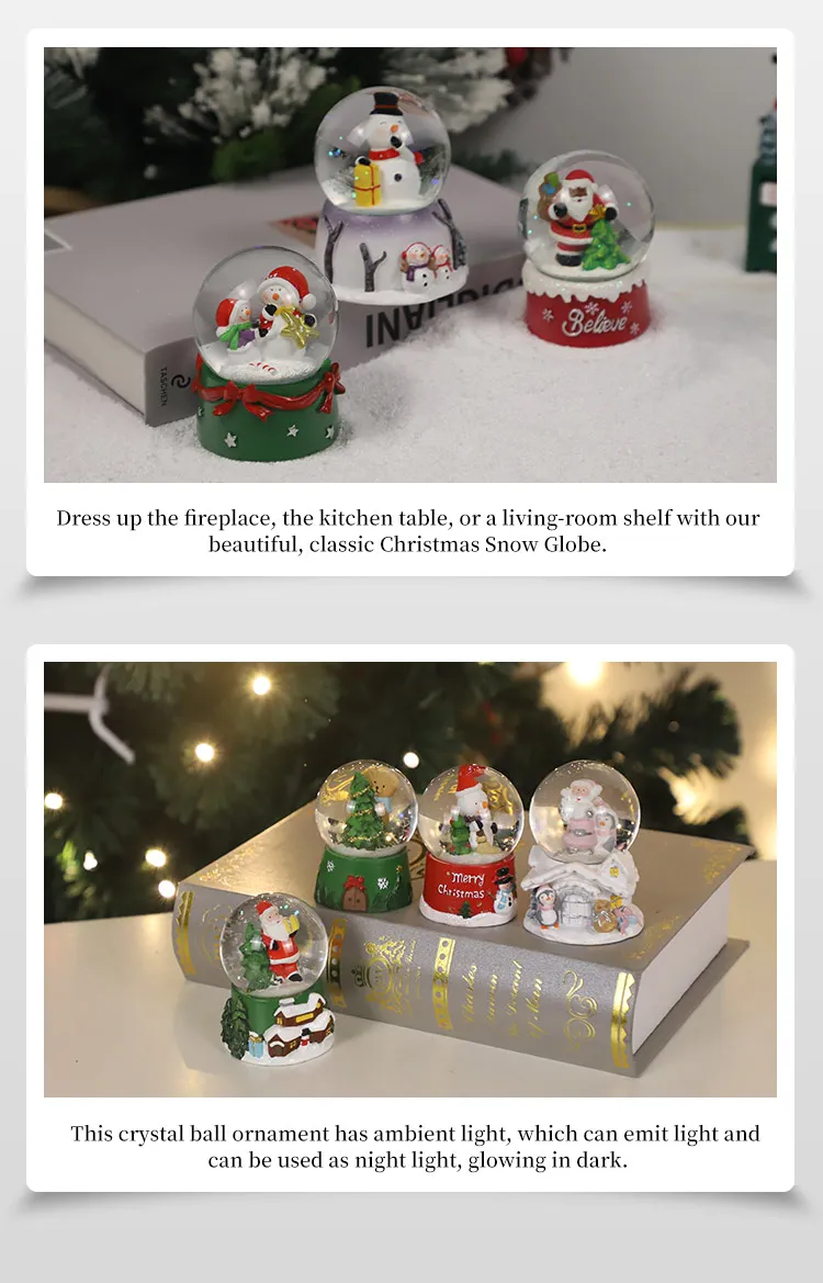 2024 Xmas Santa Claus Crystal Ball Children Snow Globe Christmas Glass Ornament Winter Ornament Suppliers supplier