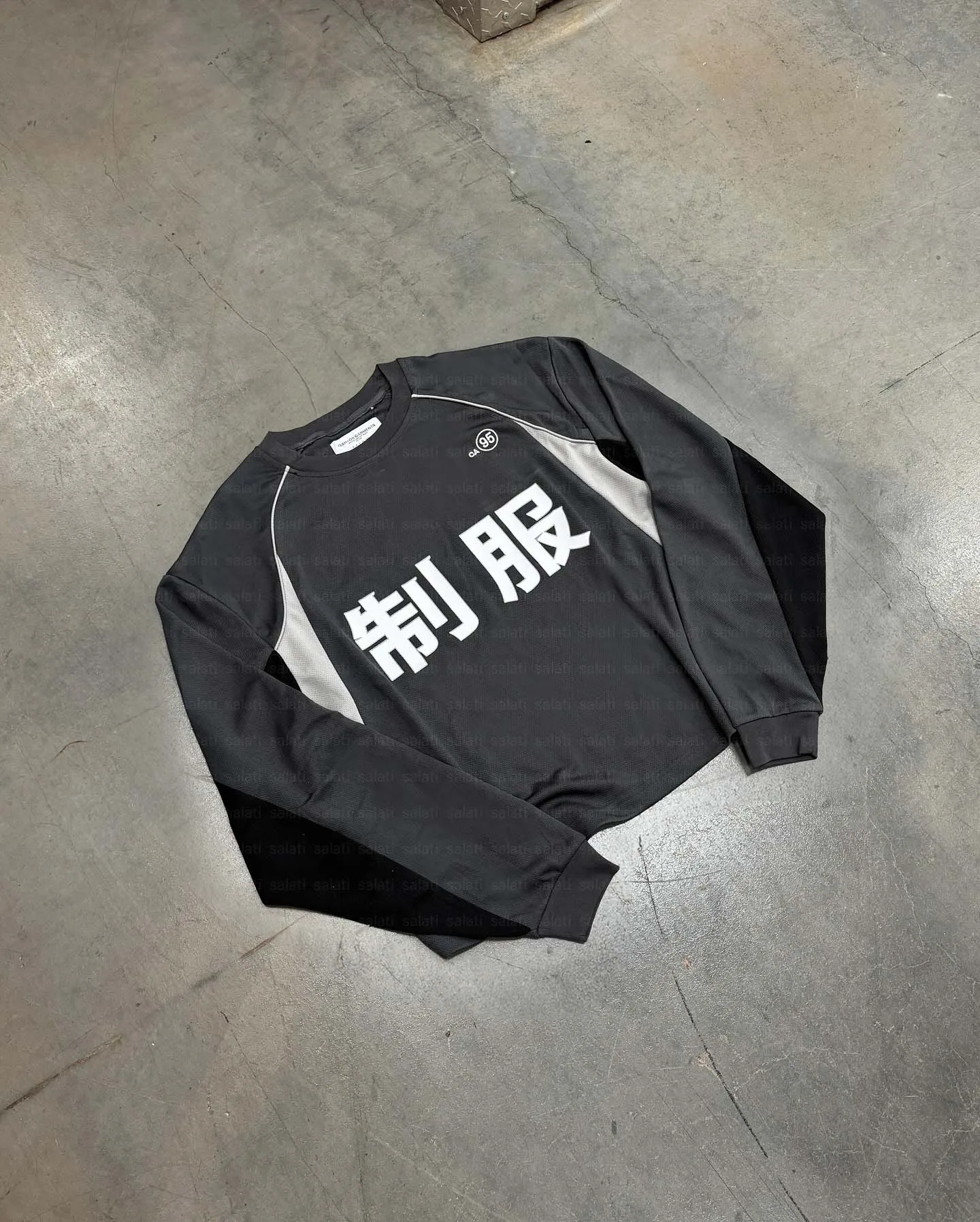 Salati Manufacturer American Streetwear Drop Shoulder Oversize Boxy Retro Long Sleeve Cropped T Shirt Football Soccer Jersey Men gallery 3