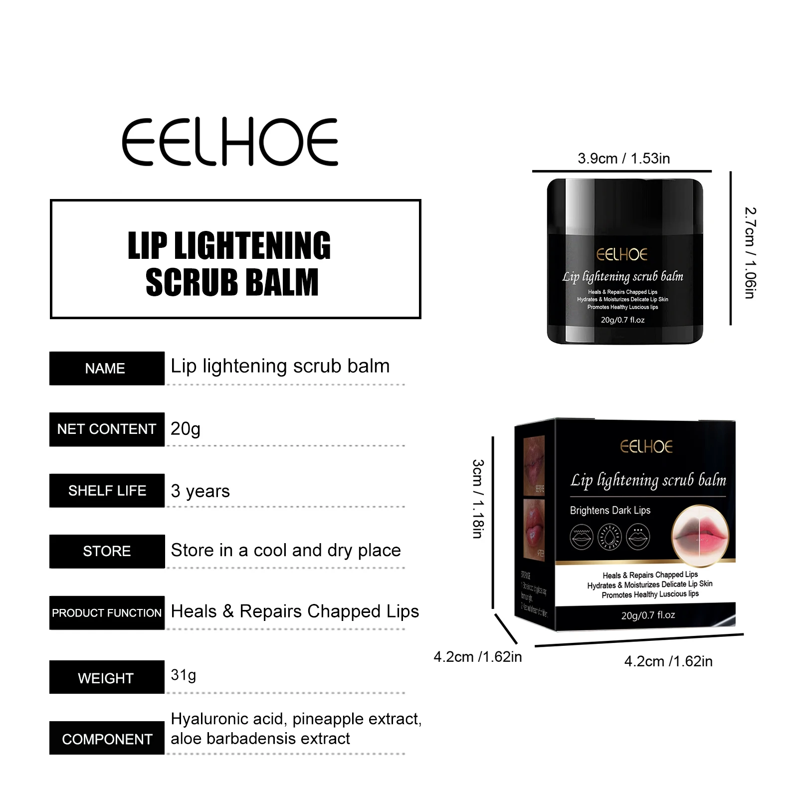 Eelhoe Private Label Oem Herbal Moisturizer Lightening Cream Dark Lips ...