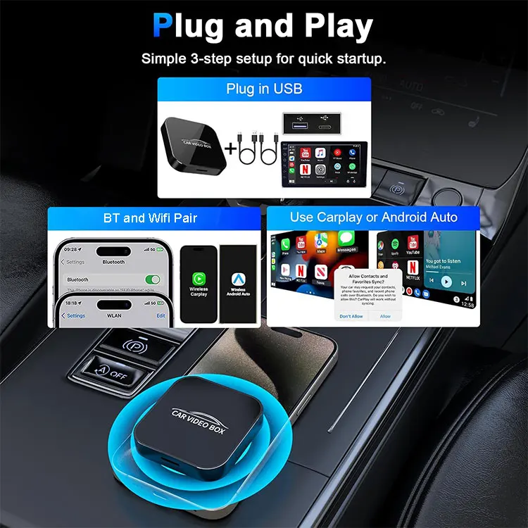 Wooboobox Carplay Ai Box - Android 12 Auto Car Play Dongle
