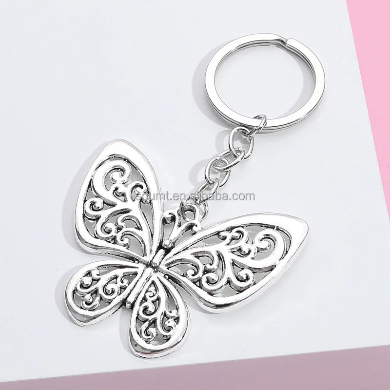 Custom Fashion Butterfly Keychain Alloy Pendant Key Ring Metal Key ...