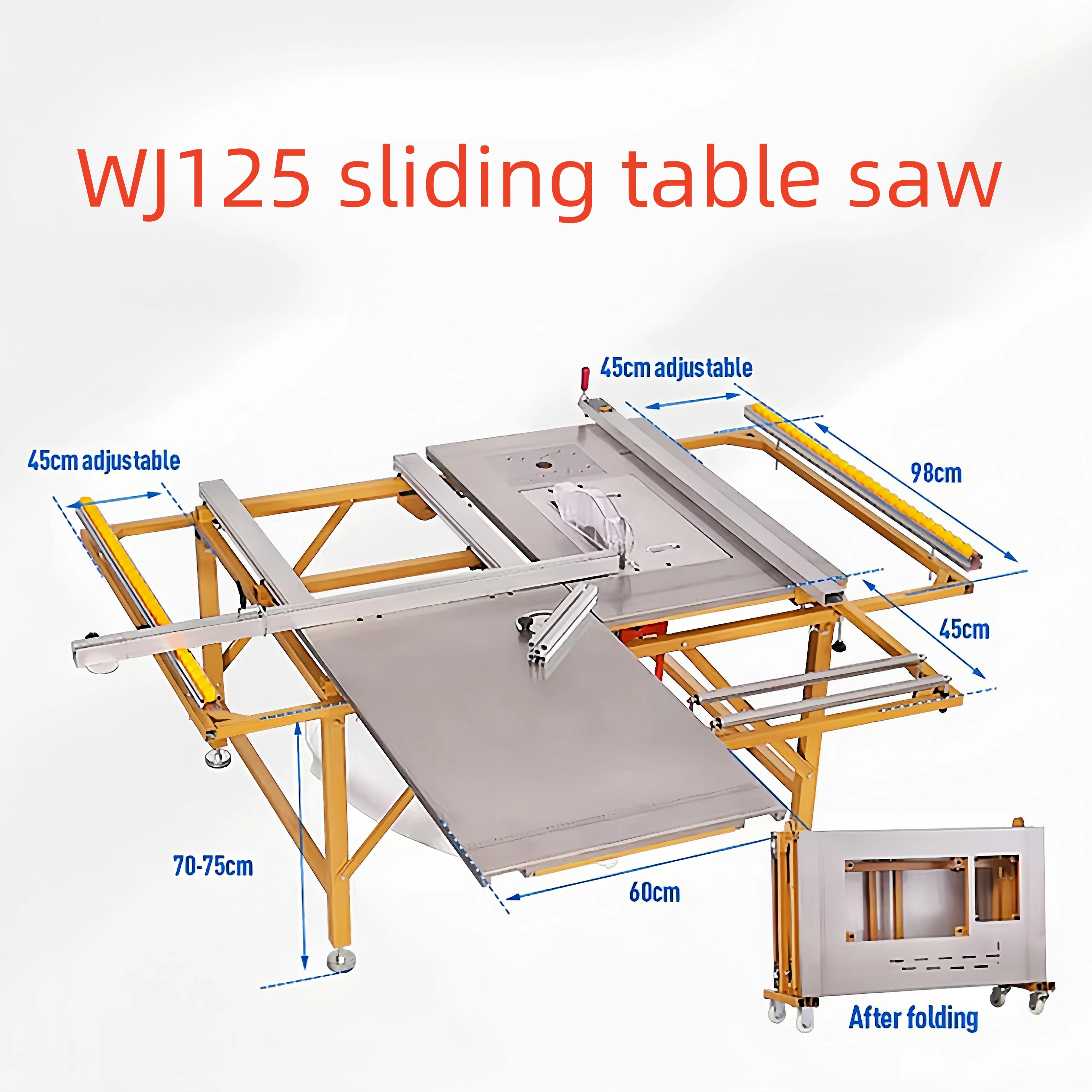 WJ80 Dust-Free Double Pushing Panel Saw for Woodworking