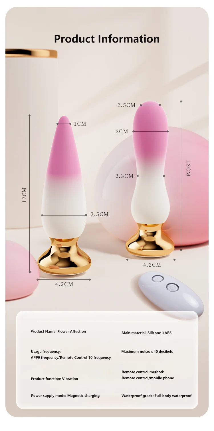 Vibratore anale Flower Love per uomini e donne, masturbatore da giardino a doppio uso, giocattoli sessuali civettuoli da indossare fuori casa_voghion.com
