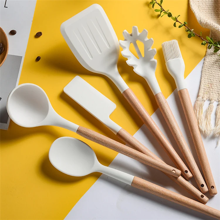 Newell Set 11 Pcs Set Cooking Handles Kitchen Accessories Kitchen Set Silicon Utensil Kit for Multiple
