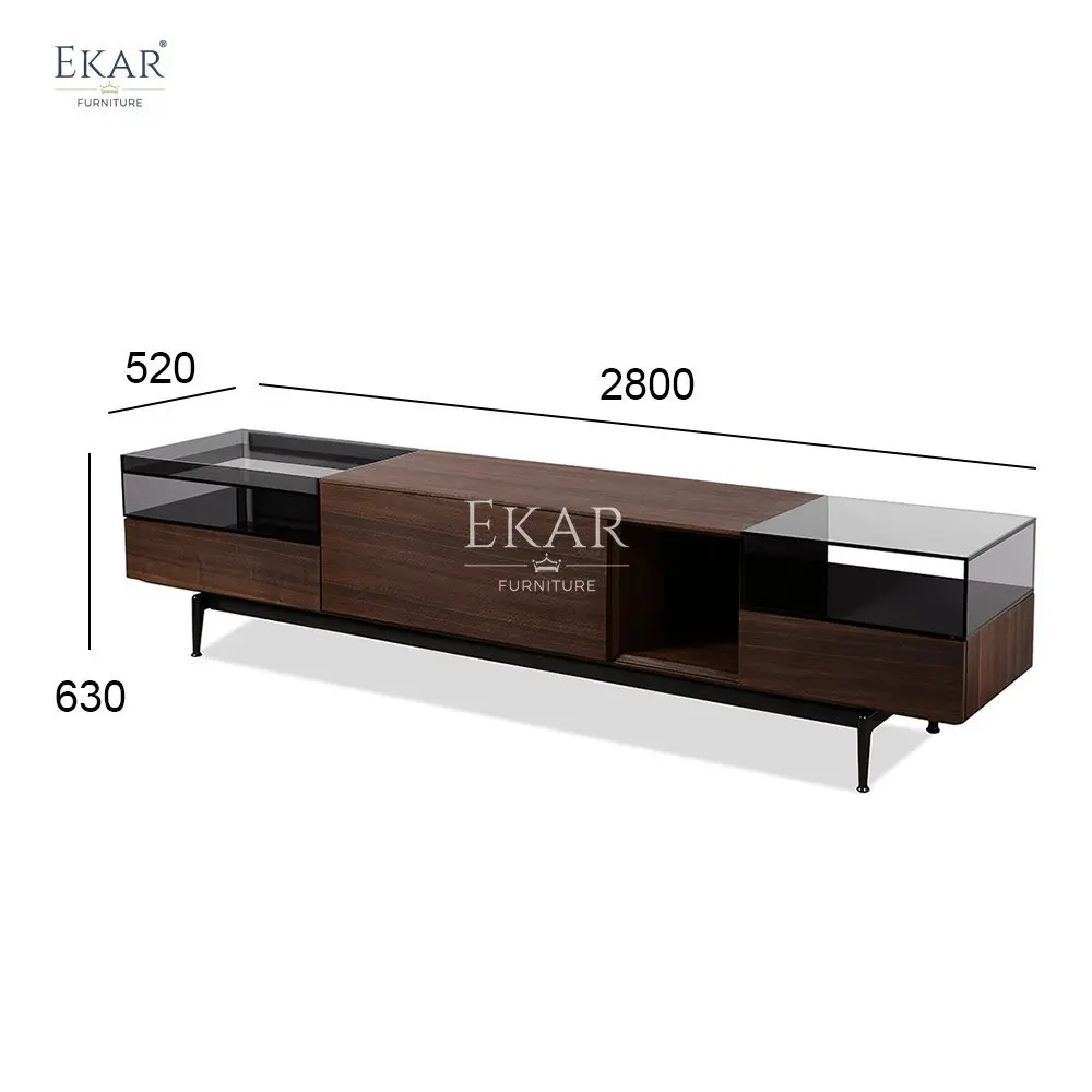 product modern high gloss gunmetal tv stand sleek luxury living room furniture with espresso sandblasted steel frame wooden material-66