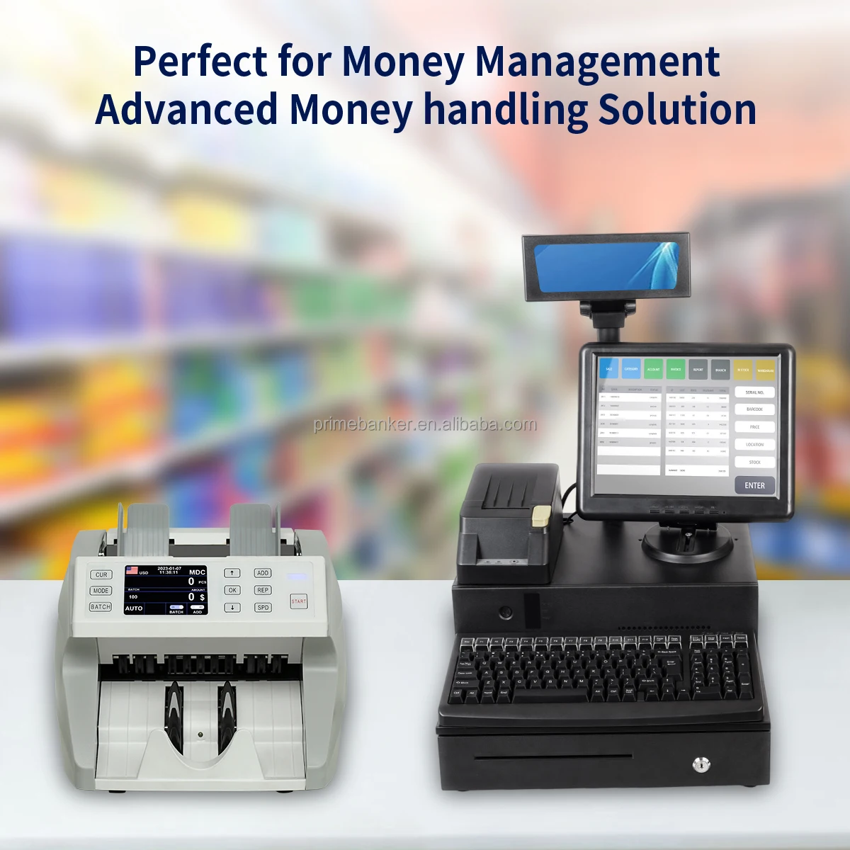 Money Counting Machine Banknote Counter Multi-national Currency Bill ...