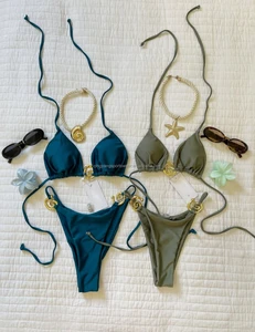 Custom High Stretch Fabric Women's Swimwear Custom logo Swimsuits Bikinis Summer Women Plus Size Bikini