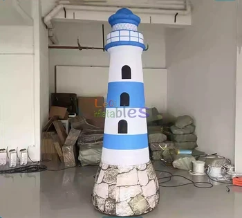 High Quantity Giant Inflatable Lighthouse Advertising Inflatables Model Seaside Light Tower for Amusement Park Event