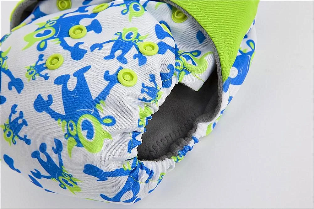 Стильный дизайн универсальные дышащие Экологичные многоразовые регулируемые детские тканевые подгузники aio с бамбуковым углем