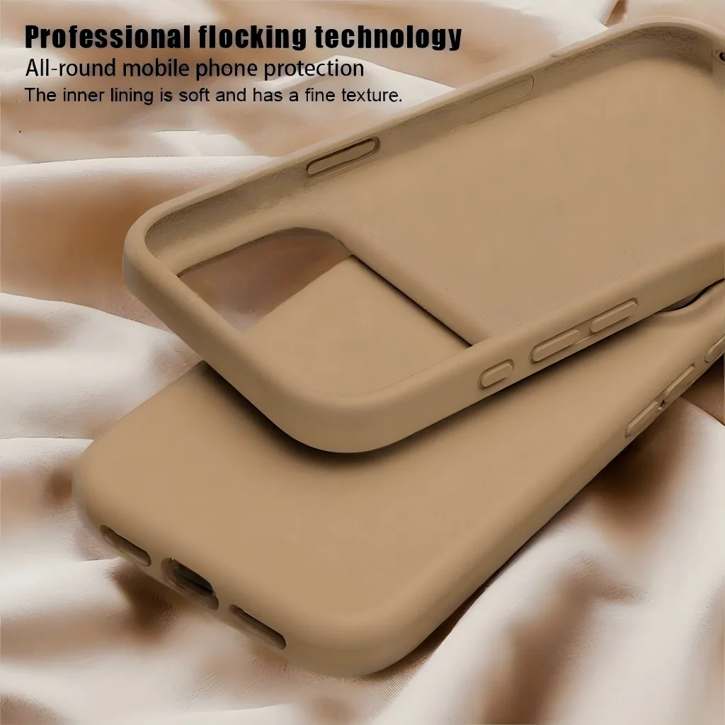 product laudtec liquid silicone case pure color case magnetic shockproof full coverage customized design for iphone 17 pro maxcamel-3