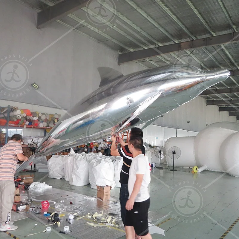 Custom Party Decoration Remote Control Flight Helium Dolphins Cartoon Advertising Inflatable Flying Dolphin