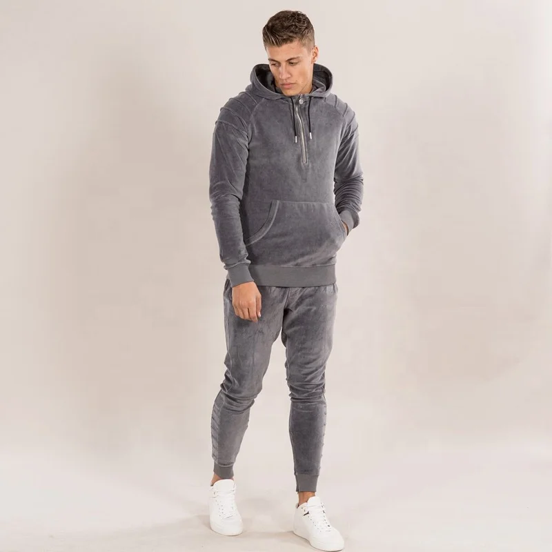 Oem New Stylish Plain Cotton Bulk Velour Sweatsuit Custom Velvet