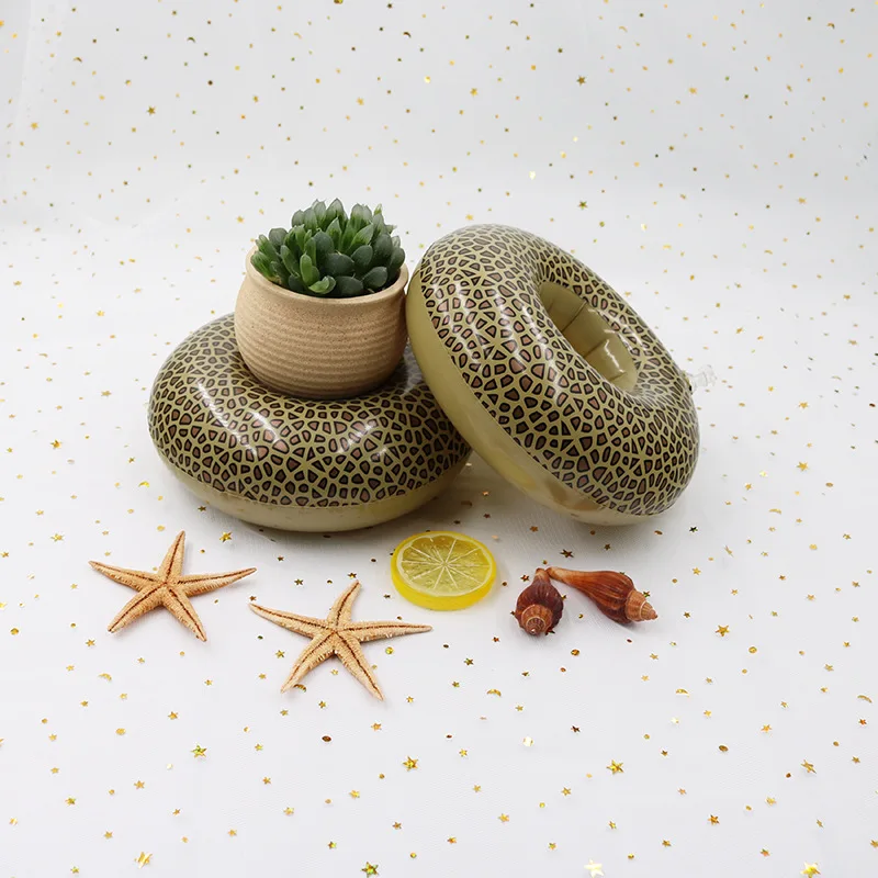 Swimming Pool Inflatable Floating Beach Leopard Print Drink Cup Holder