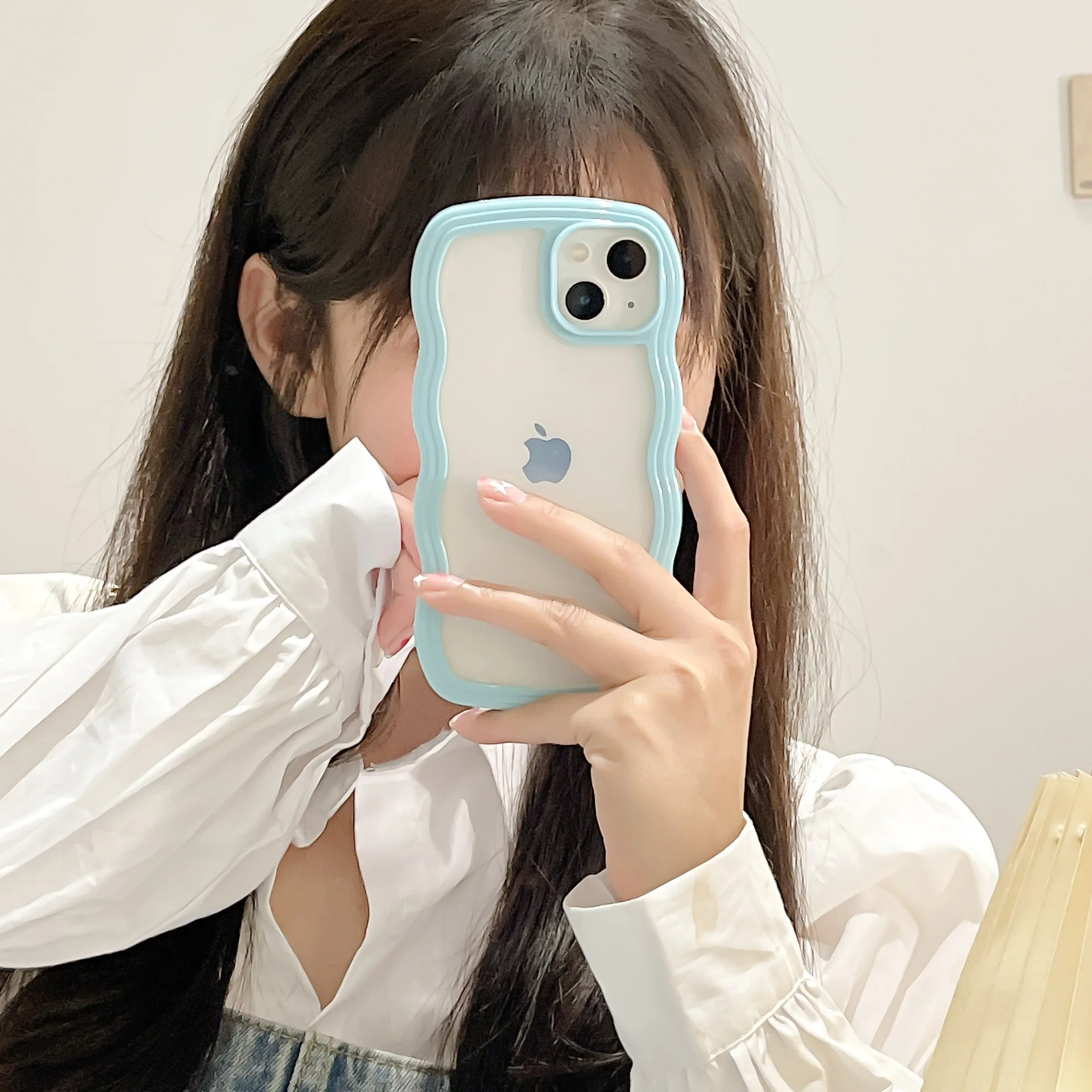 New Arrival Colorful Wave Frame Cute Korean Ins Phone Case for iPhone 17 16 15 14 13 12 11 Pro Max X XR XS