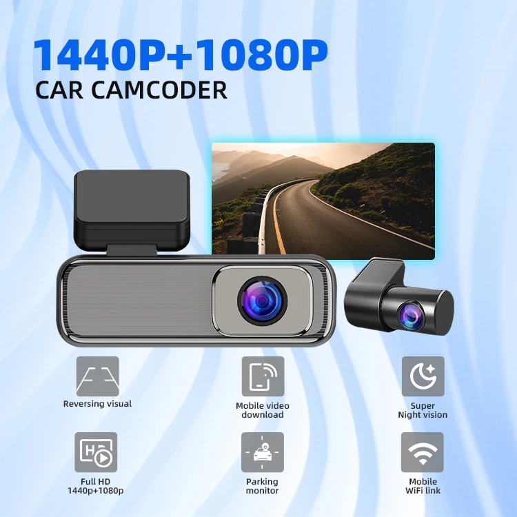 Coview Wide Angle 135°+110° Dash Camera 2K+1080p Dual Lens Car Black Box with IPS Screen for Senior Agent manufacture