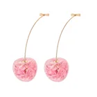 NUORO Hot Sale Fruit Earrings For Women Sweet Girls Cute Brincos Line Pendientes Cherry Shaped Drop Earrings Jewelry
