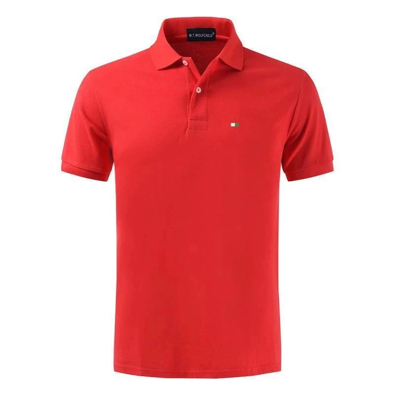 New Solid Color Mens Polos Shirts 100 Cotton Short Sleeve Casual Polos Hommes Lapel Male Tops