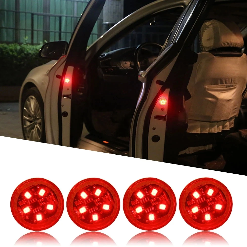 Puerta de coche Universal Luz de advertencia anticolisión Flash LED Lámpara de señal de seguridad Rojo 