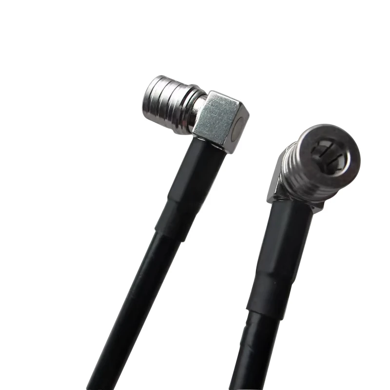 QMA Cable Assembly Male Plug Female Bulkhead Jack Copper Conductor PTFE Insulation RG142 0-12.4GHz Frequency Customizable Length