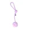 Boule à nœud en corde violette-B 30cm 65g