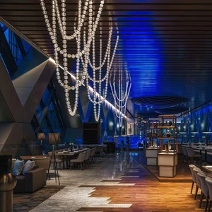 ECOJAS Hotel Lobby Villa Restaurant Chandelier Decorative New Modern Glass Pearl Lamp