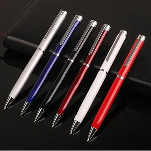 Smooth Writing, Multiple Colors, Office/Business Gift Premium White Metal Ballpoint Pen with Customized Logo