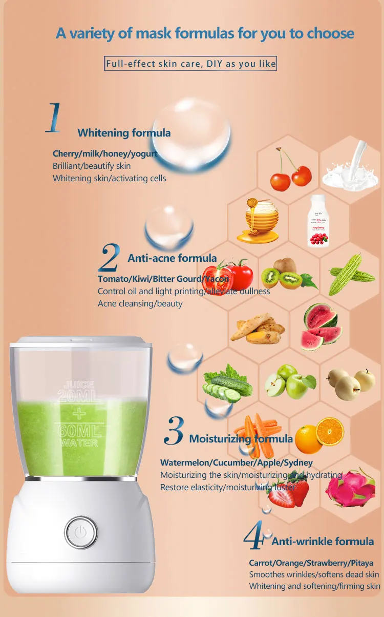 Collagen Fruit Vegetable Spa Facial Face Mask Maker Mini Magic