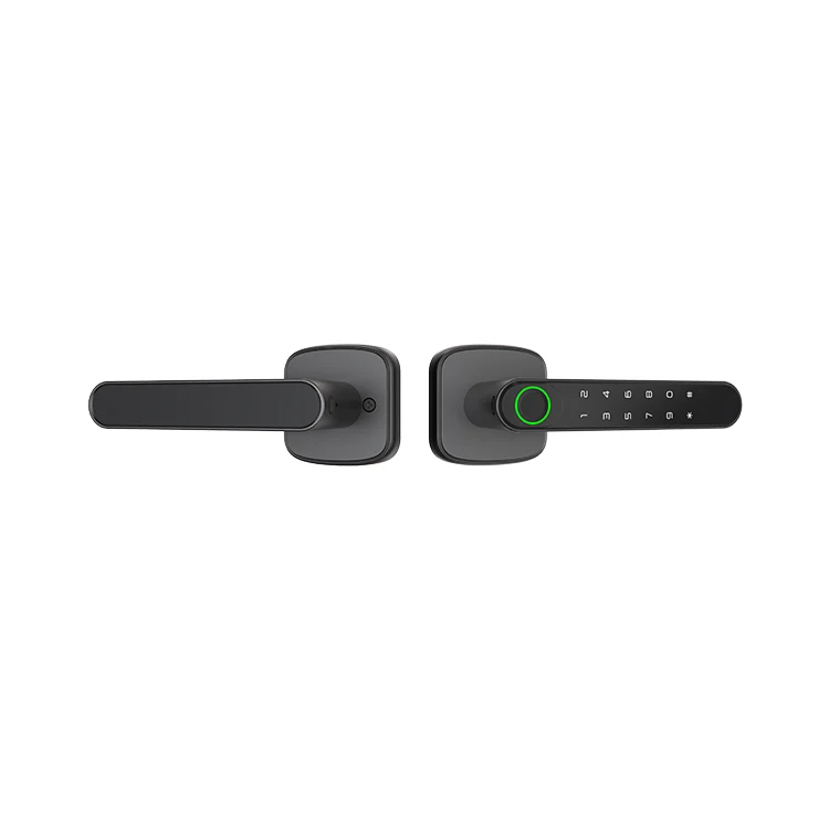 Smart Commercial Aluminum Door Lever Lock with High Security Fingerprint Key Card Access & Password Storage for Hotels