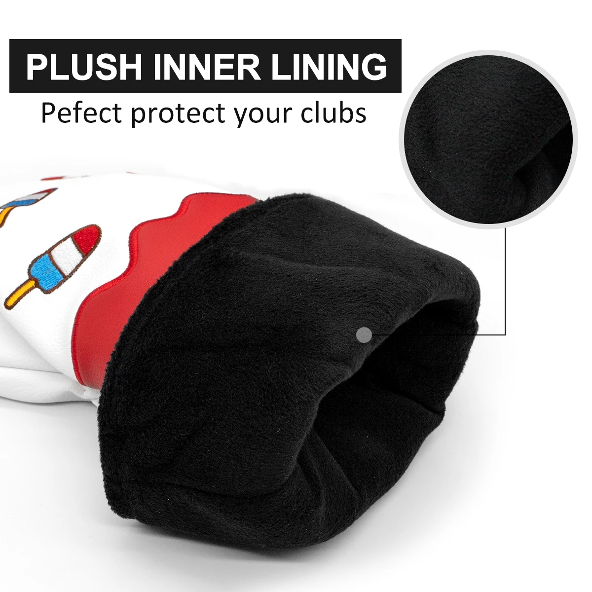 Custom Golf Fairway Wood Hybrid Head Cover Leather Golf Club Headcover