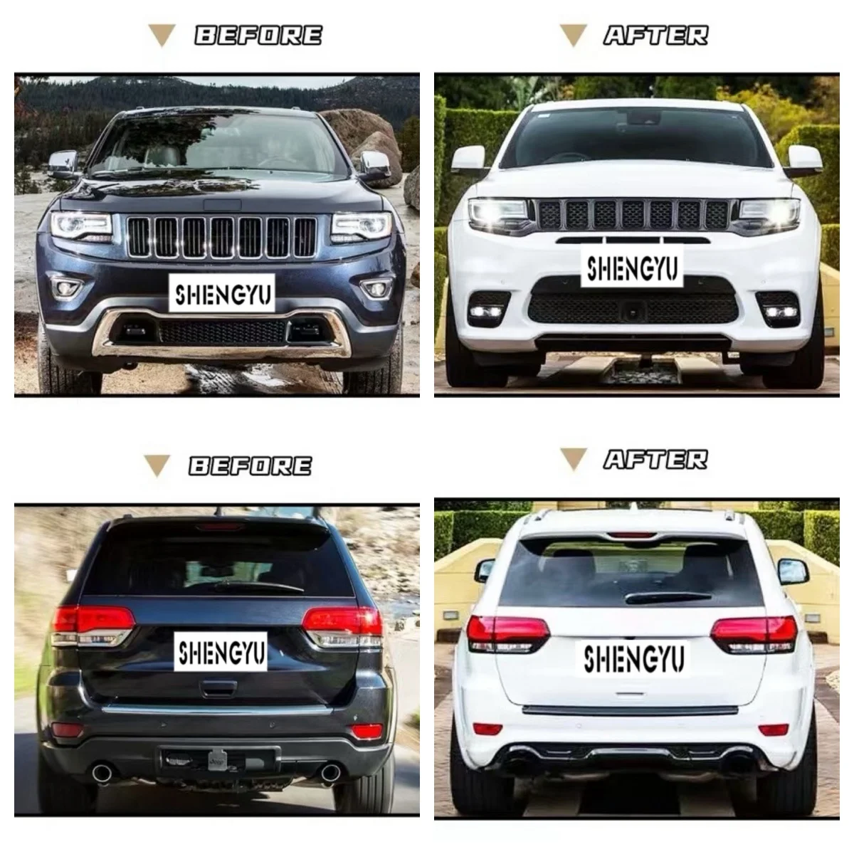 Car Bumpers Bodykit For Jeep Grand Cherokee 2014-2021 Upgrade To SRT Style Include