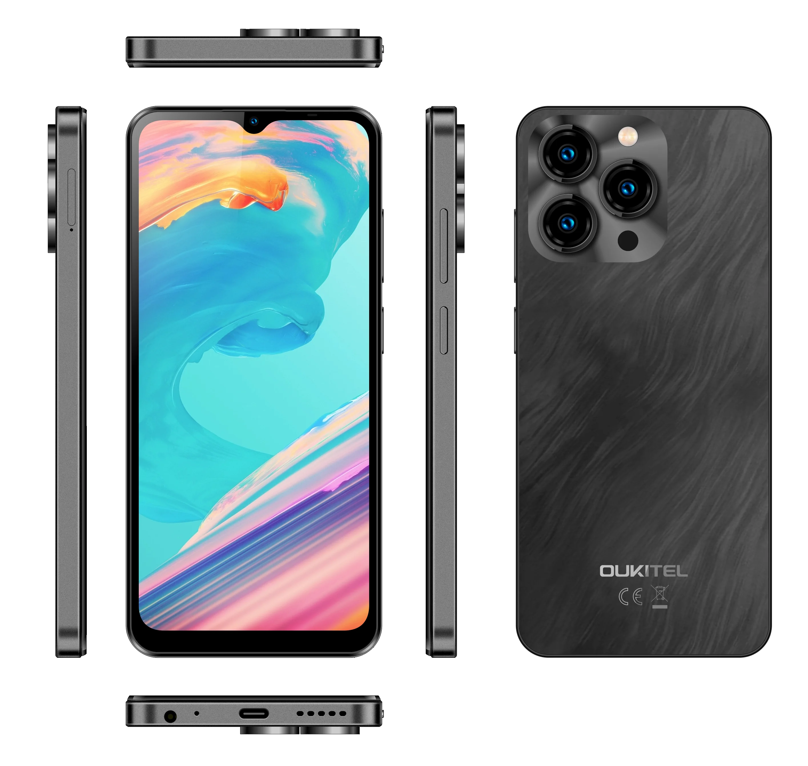 Oukitel C3 4+64GB Smartphones Dual SIM 6.6Inch Android 15 Type-C