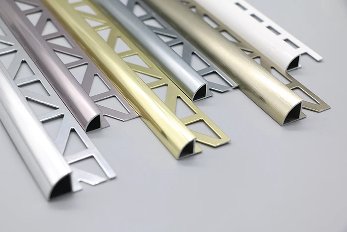 Custom Flexible 90 Degree I Shape Bright Silver Aluminum Stainless Steel Metal Angle Gold Tile Edge Trim Profile