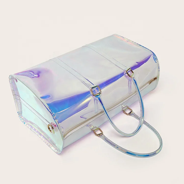 Source Pvc waterproof transparent holographic Laser light Duffle Bag Duffle  Bag for women on m.