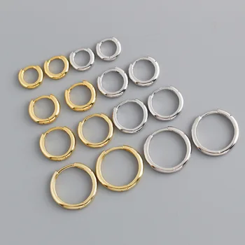 New wholesale 925 sterling silver 18k gold plated huggie hoop earrings women